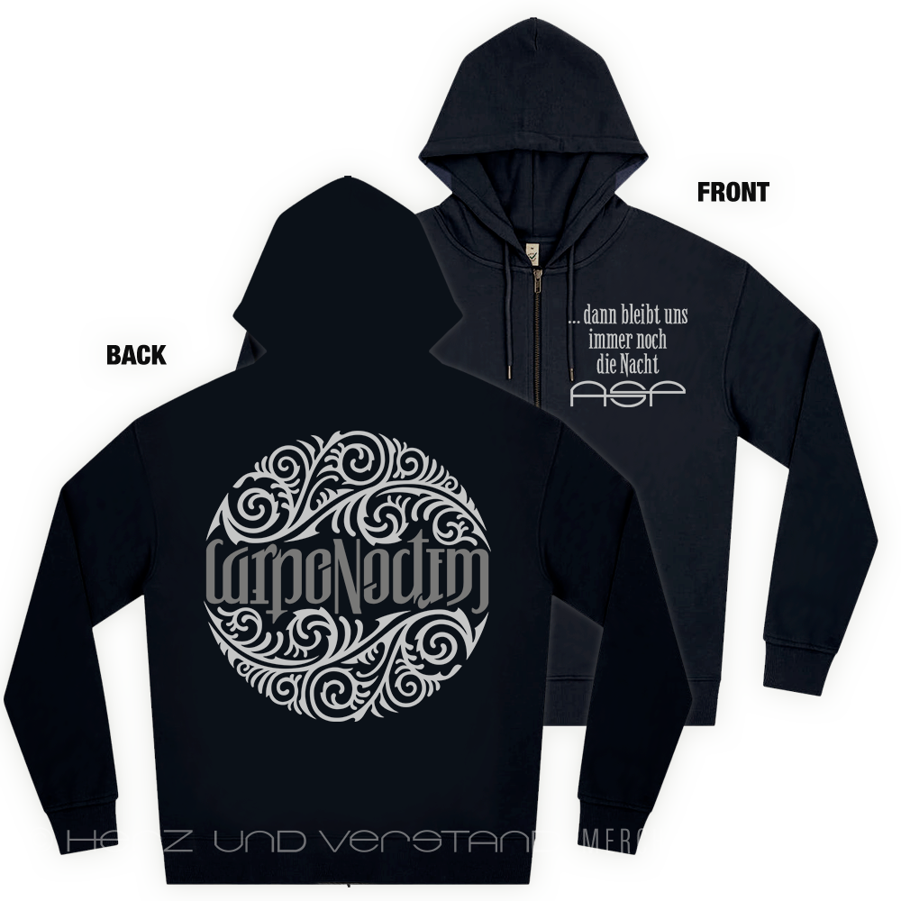 Produktabbildung "Carpe Noctem" - Unisex Hoodyzipper