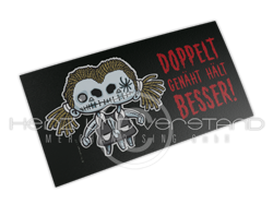 Produktabbildung "Doppelt genäht hält besser" DinLang-Postkarte