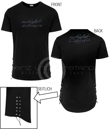 Produktabbildung „zutiefst schwarz, zutiefst ASP" Schnür-Shirt