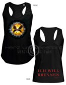 Produktabbildung "Ich will brennen" Racer Back Trägershirt